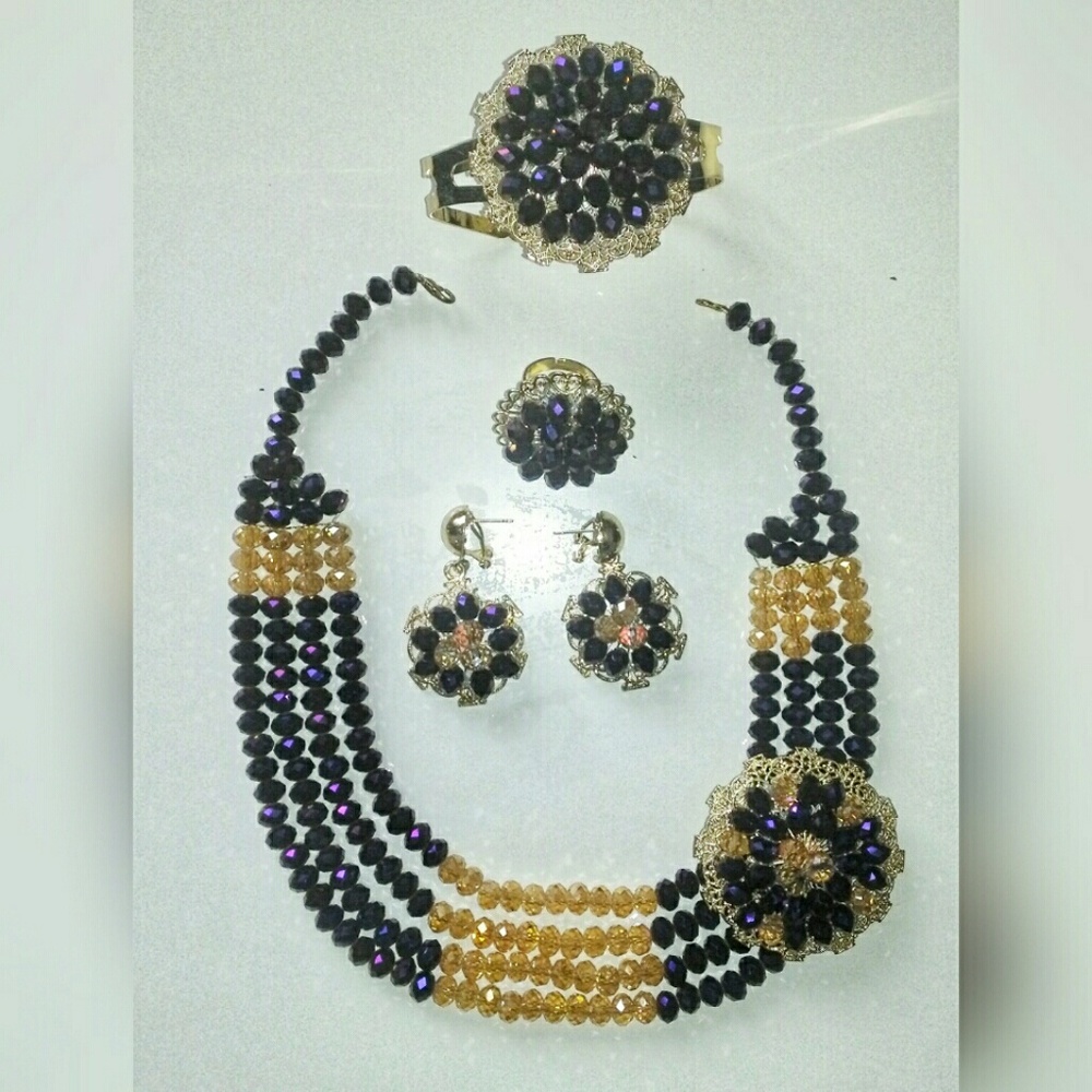 5-piece Purple Crystal Beads Jewelry Accessories